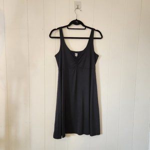 FIG Ocean Black Fit & Flare Black Activewear Dress Knee Length Stretchy Tennis